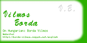 vilmos borda business card